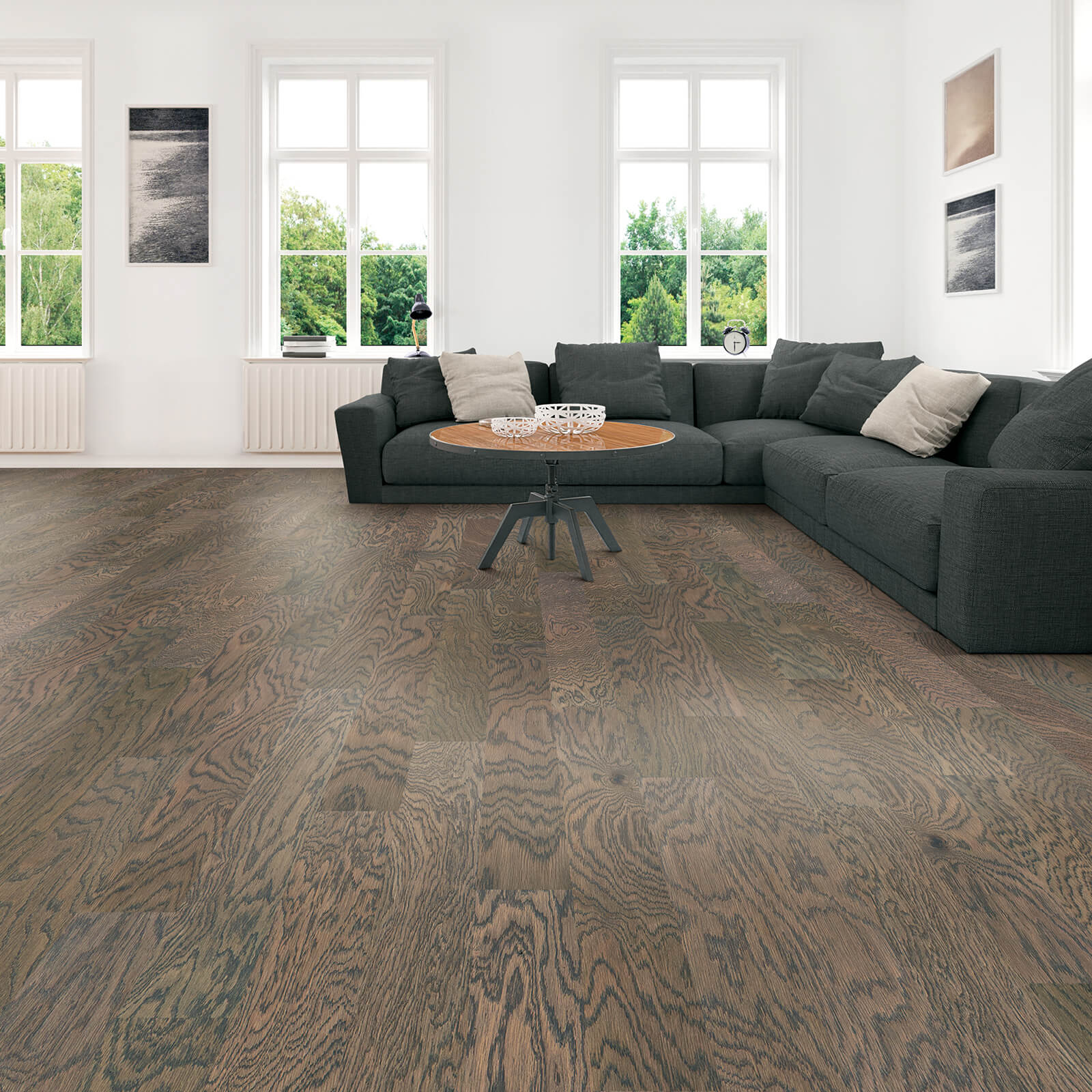 Hardwood flooring in living room | Rockwall Floor and Paint