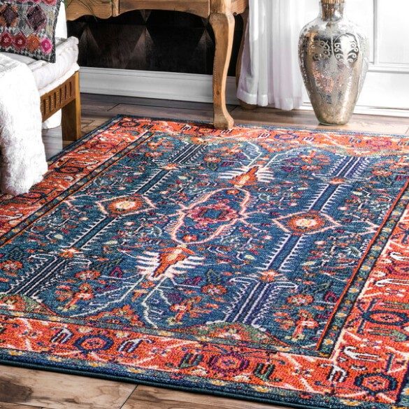 blue and red area rug | Rockwall Floor and Paint