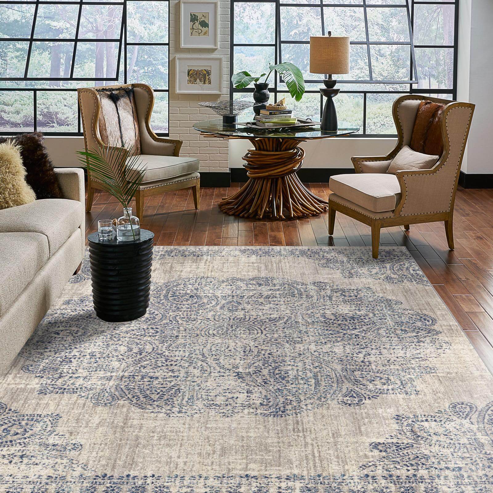 Area Rug in Living Room | Rockwall Floor and Paint