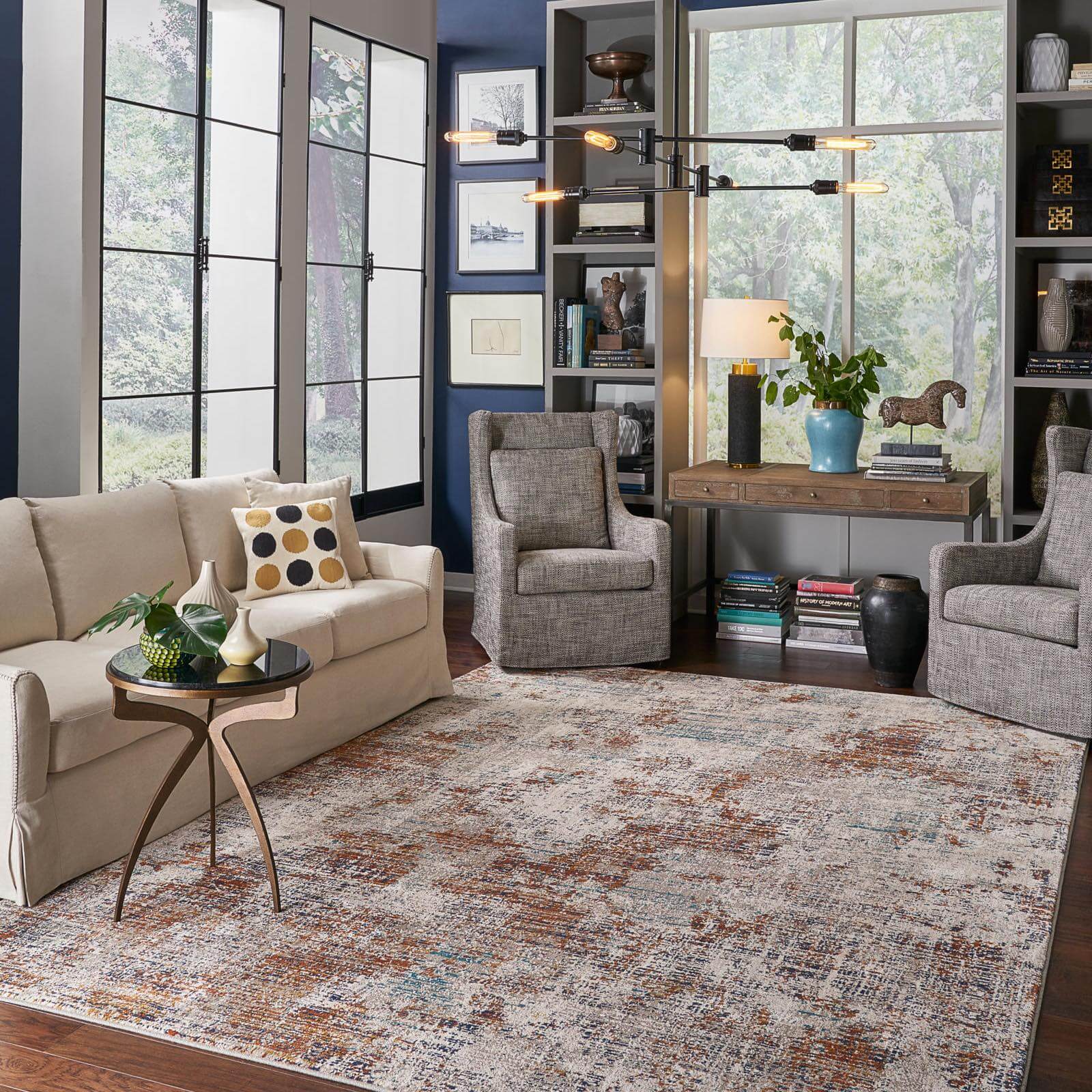 Area Rug in Living Room | Rockwall Floor and Paint