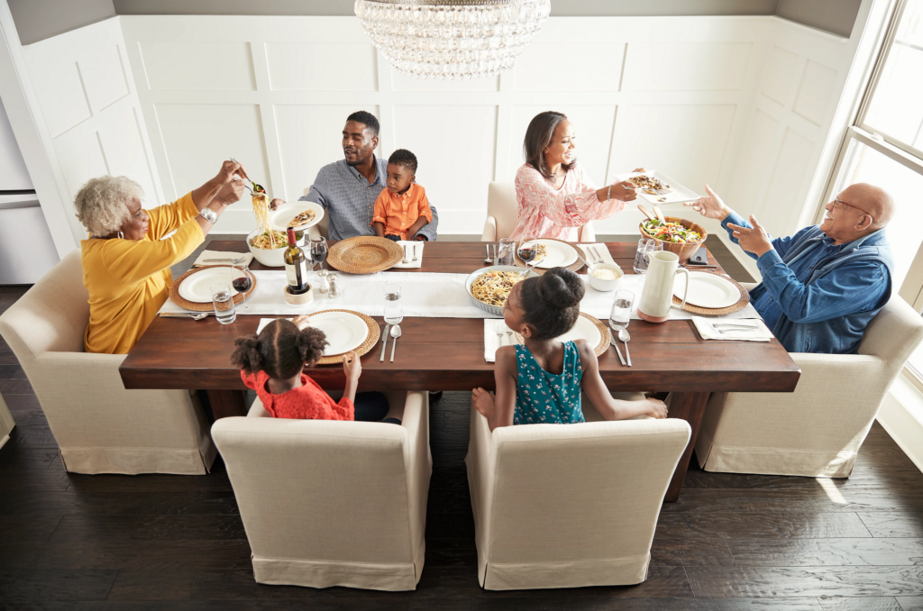 Family having breakfast at the dining table | Rockwall Floor and Paint